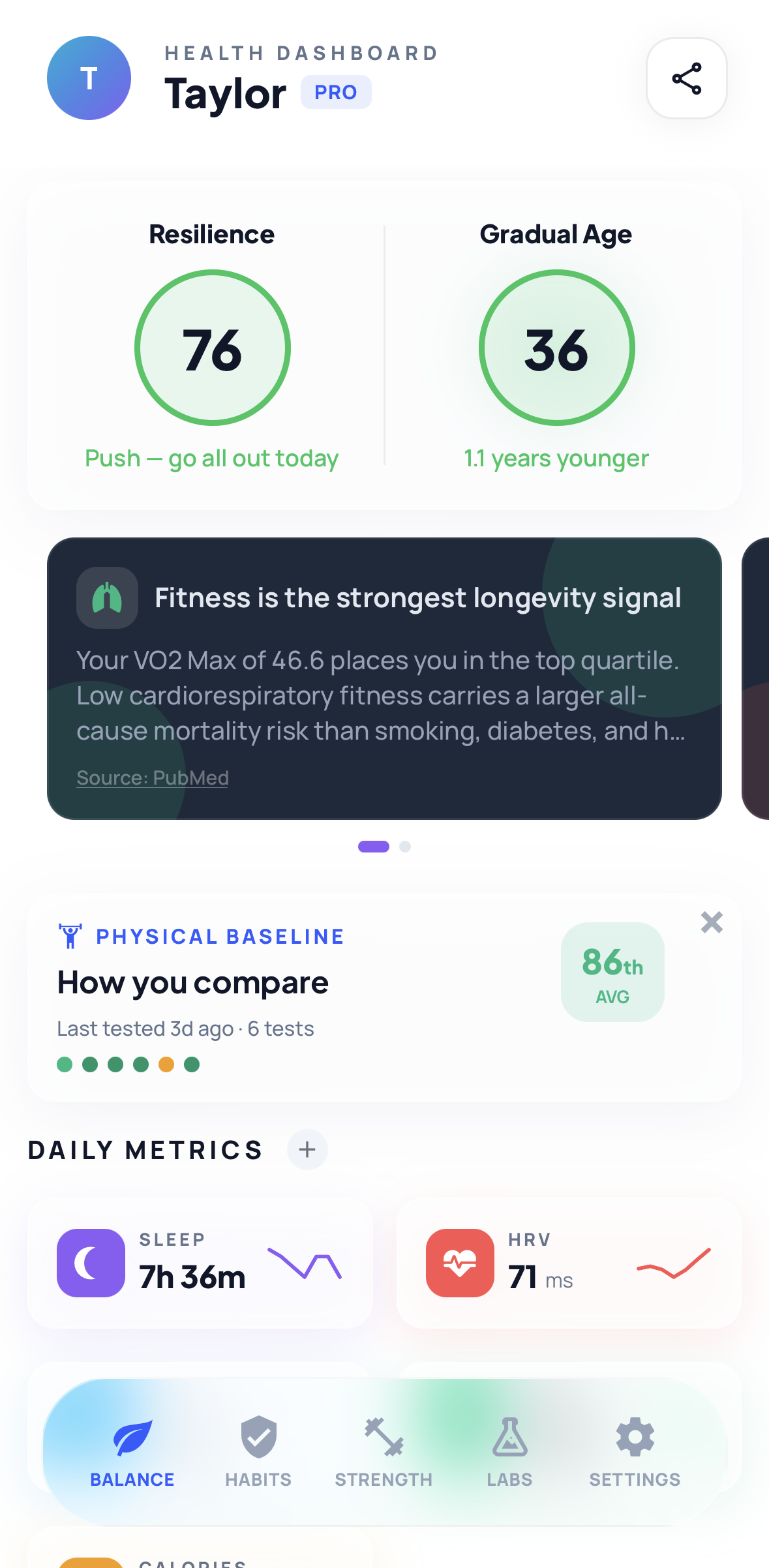 Gradual app screenshot